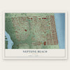 Neptune Beach, Florida map print, the full design