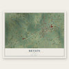 Bryson, Texas map print, the full design