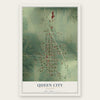 Queen City, Missouri map print, the full design
