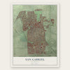 San Gabriel, California map print, the full design