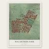 MacArthur Park, California map print, the full design