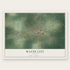 Wayne City, Illinois map print, the full design