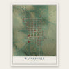 Waynesville, Illinois map print, the full design