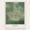 Elmore, Minnesota map print, the full design