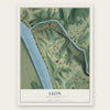 Leon, West Virginia map print, the full design