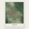 Wilton, North Dakota map print, the full design