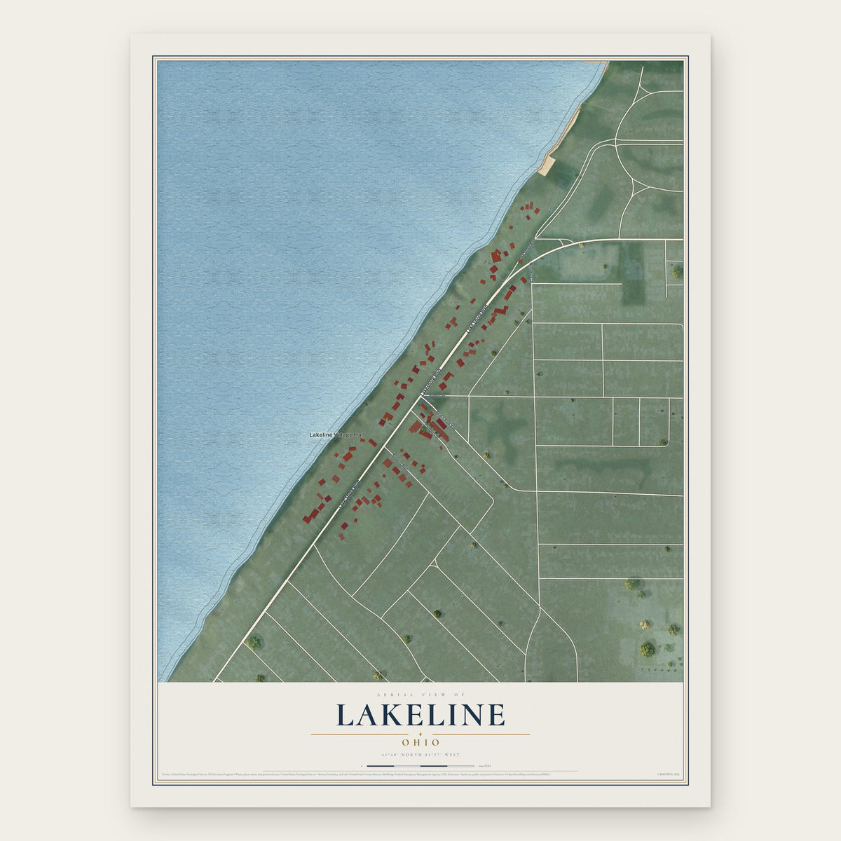 Lakeline, Ohio map print, the full design