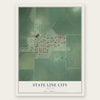 State Line City, Indiana map print, the full design