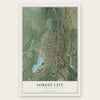 Forest City, Pennsylvania map print, the full design