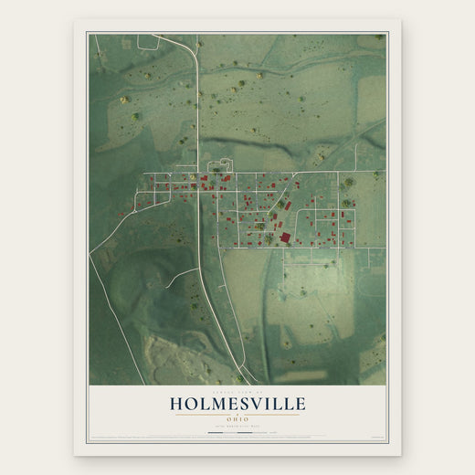 Holmesville, Ohio map print, the full design
