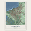 Federal Way, Washington map print, the full design