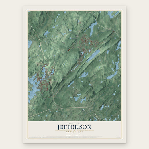 Jefferson, New Jersey map print, the full design