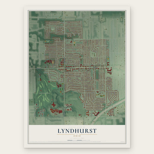 Lyndhurst, Ohio map print, the full design