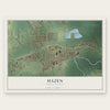 Hazen, North Dakota map print, the full design