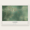 Radom, Illinois map print, the full design