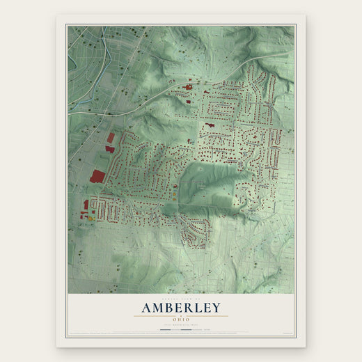 Amberley, Ohio map print, the full design
