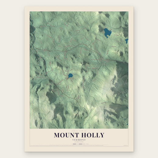 Mount Holly, Vermont map print, the full design