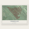 Cherryland, California map print, the full design