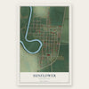 Sunflower, Mississippi map print, the full design