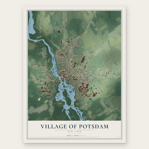 Village of Potsdam, New York map print, the full design