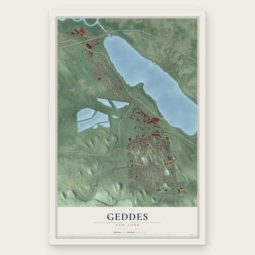 Geddes, New York map print, the full design