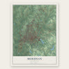 Meridian, Mississippi map print, the full design