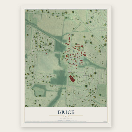 Brice, Ohio map print, the full design
