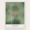 Stickney, South Dakota map print, the full design