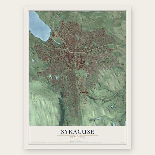 Syracuse, New York map print, the full design