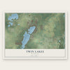 Twin Lakes, Wisconsin map print, the full design