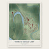 North Sioux City, South Dakota map print, the full design