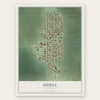 Sidell, Illinois map print, the full design