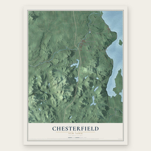 Chesterfield, New York map print, the full design