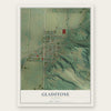 Gladstone, Illinois map print, the full design