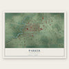 Parker, South Dakota map print, the full design