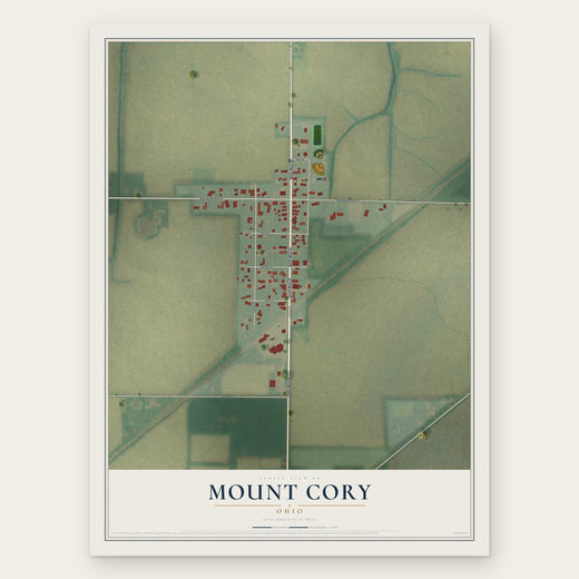 Mount Cory, Ohio map print, the full design