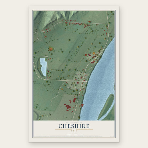 Cheshire, Ohio map print, the full design