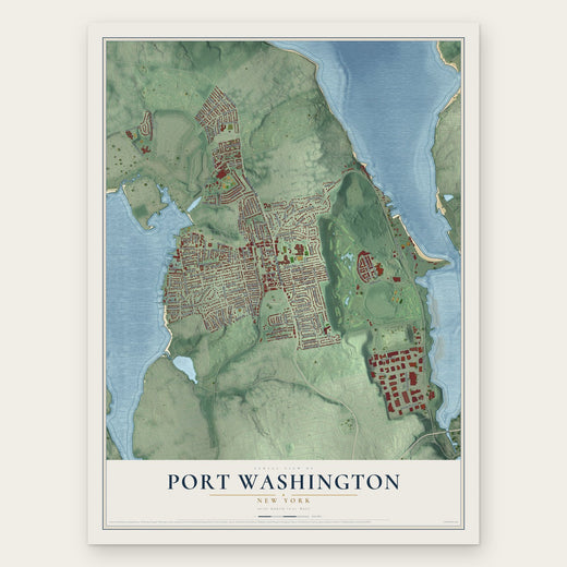 Port Washington, New York map print, the full design