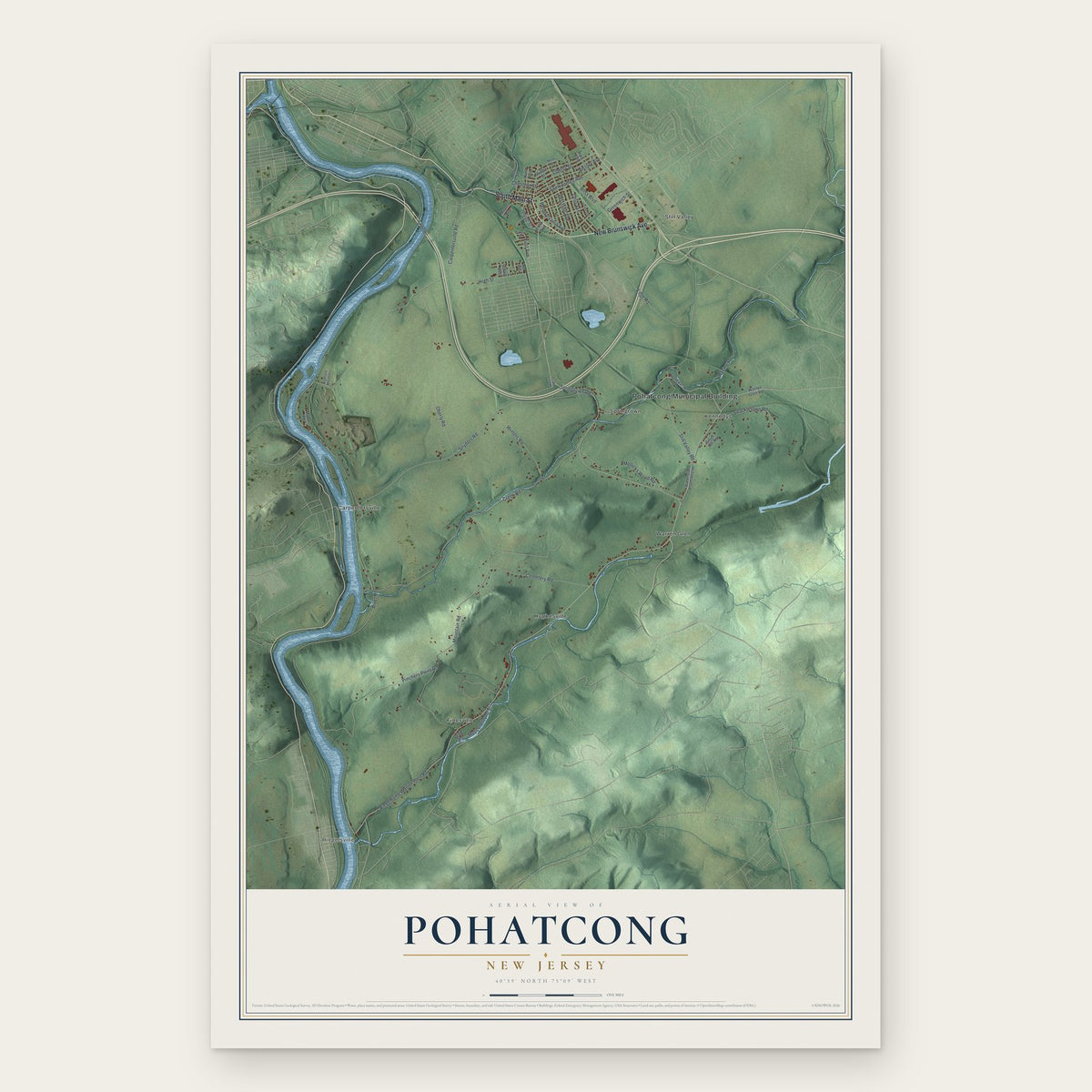 Pohatcong, New Jersey map print, the full design