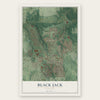 Black Jack, Missouri map print, the full design