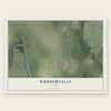 Webberville, Texas map print, the full design