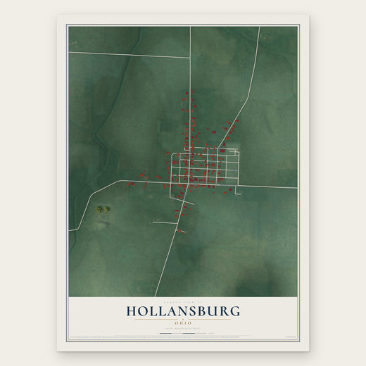 Hollansburg, Ohio map print, the full design
