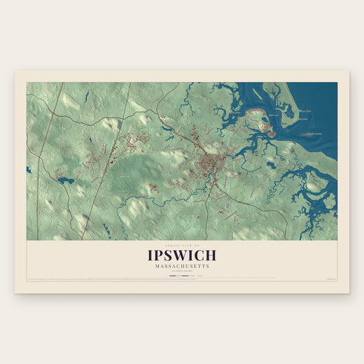 Ipswich, Massachusetts map print, the full design