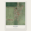 Halsey, Oregon map print, the full design
