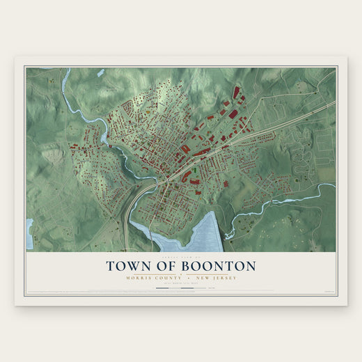 Town of Boonton, Morris County, New Jersey map print, the full design