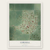Cornell, Illinois map print, the full design