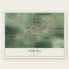 Aurora, South Dakota map print, the full design