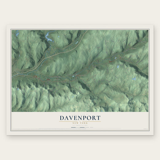 Davenport, New York map print, the full design
