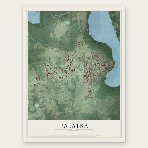 Palatka, Florida map print, the full design