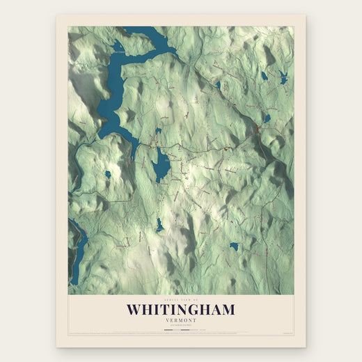 Whitingham, Vermont map print, the full design